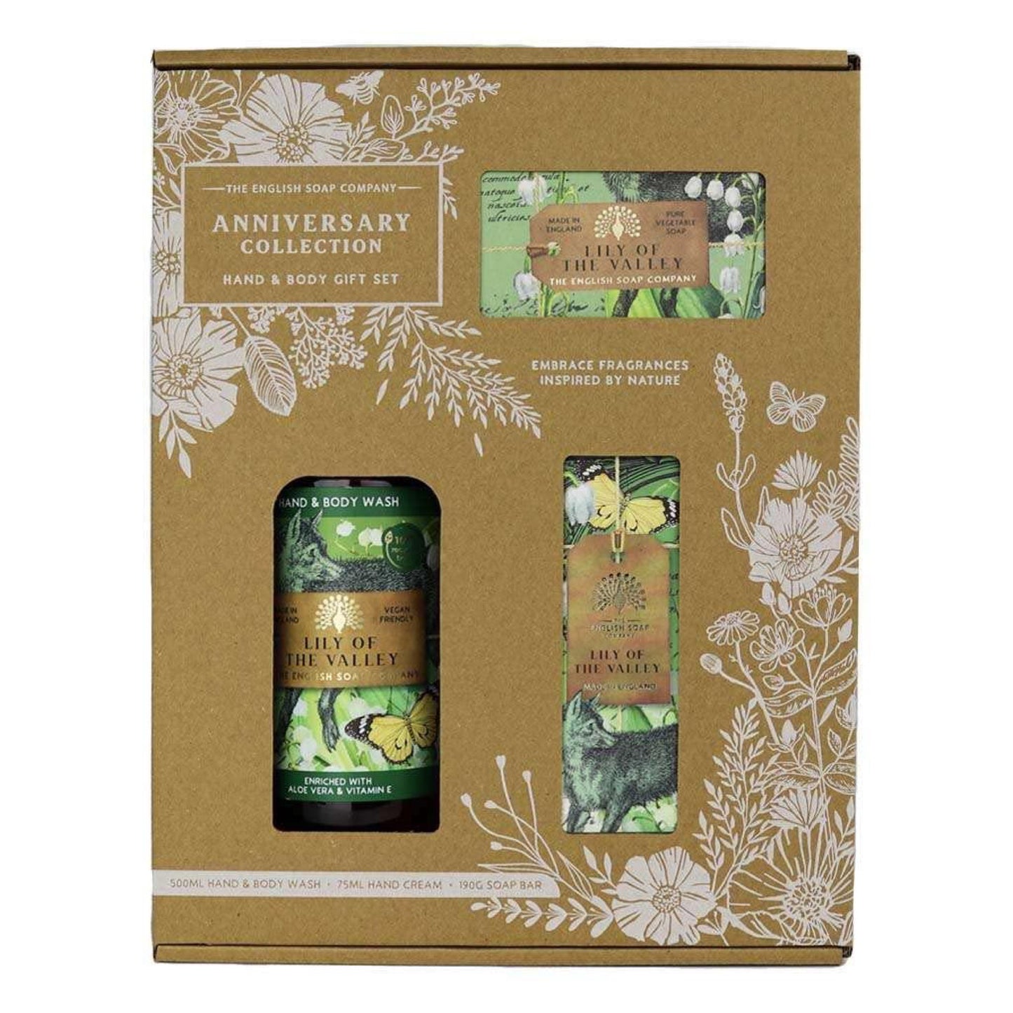 The English Soap Company Anniversary Collection Hand and Body Gift Set Lily of The Valley