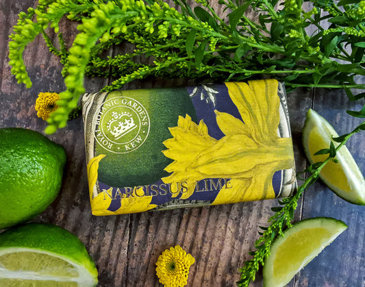 The English Soap Company Kew Gardens Narcissus Lime Soap Bar 240g