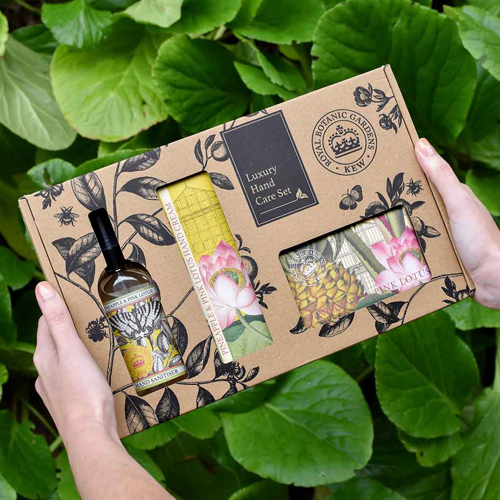Kew Gardens Pineapple and Pink Lotus Luxury Hand Care Gift Box