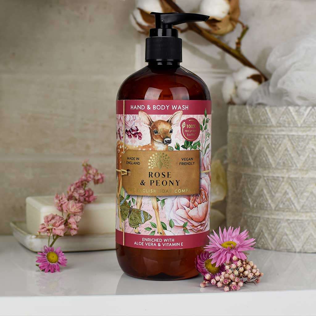 The English Soap Company Anniversary Rose and Peony Hand and Body Wash 500ml