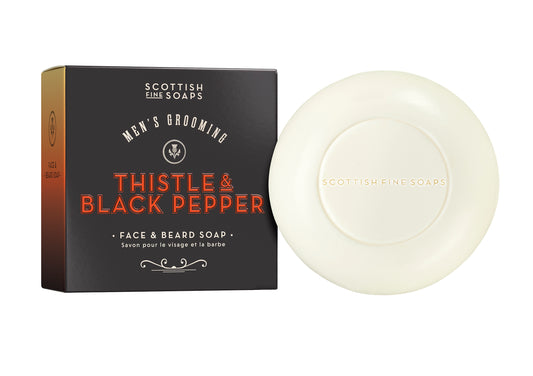 Scottish Fine Soaps Thistle & Black Pepper Face & Beard Soap 100g