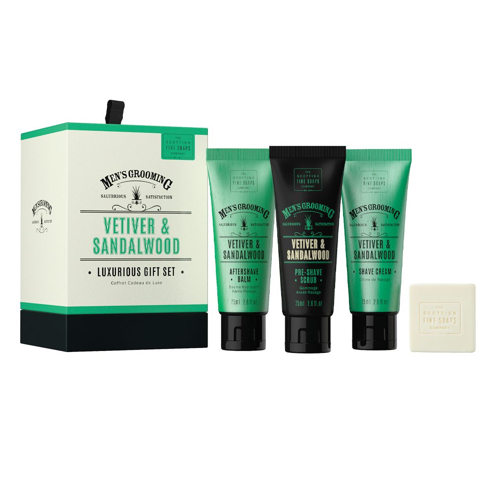 The Scottish Fine Soaps Company Mens grooming Vetiver & sandalwood luxurious gift set