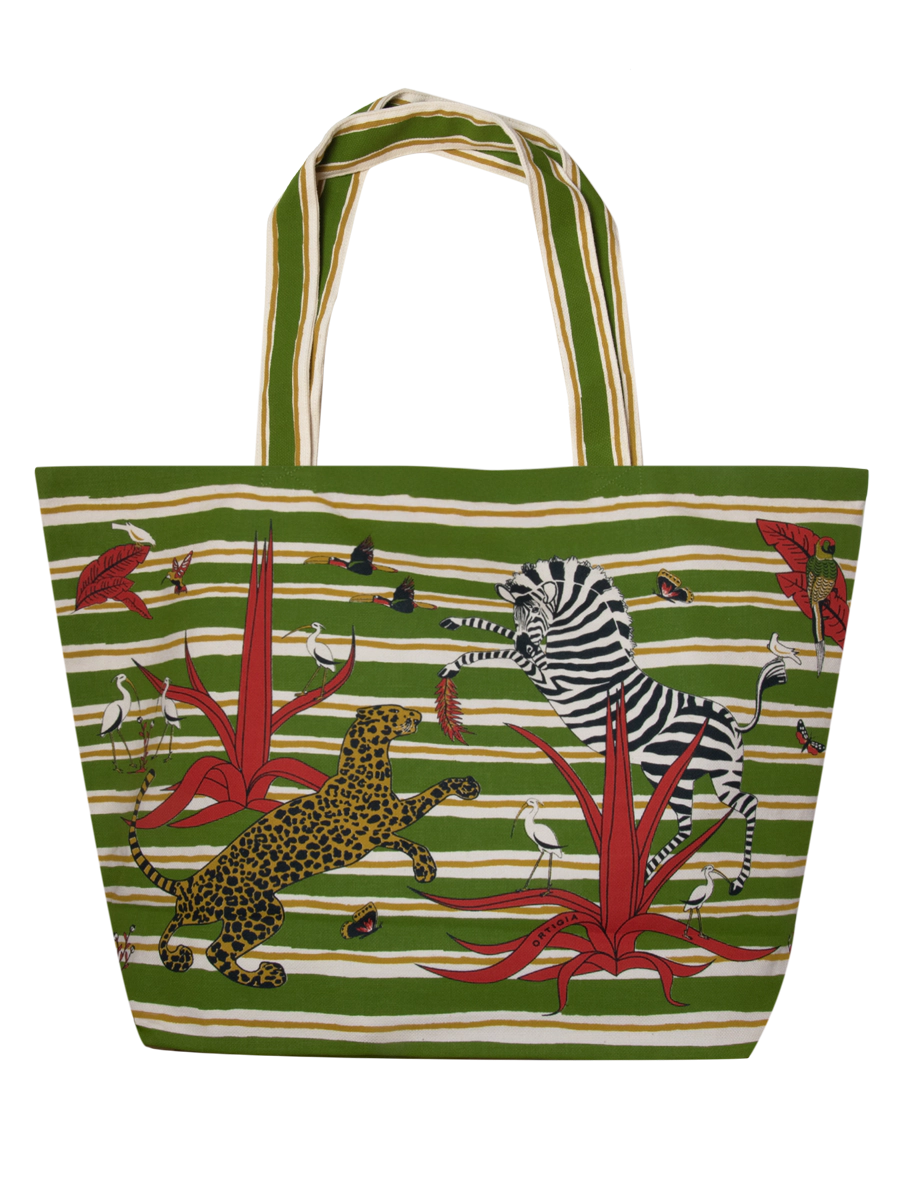 Ortigia Sicilia Beach Bag Jungle Green