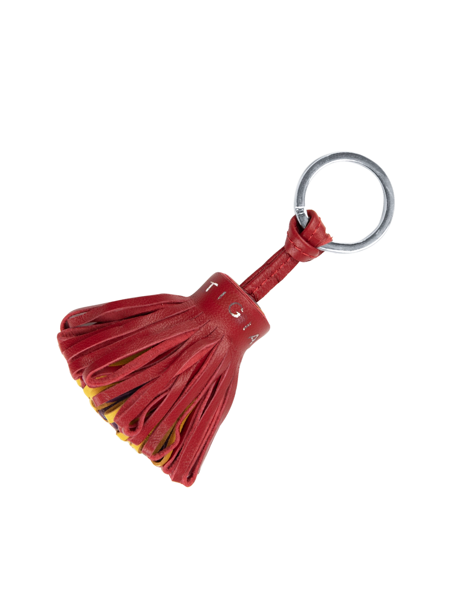 Ortigia Sicilia Pom Pom Keyring Red Tricolore