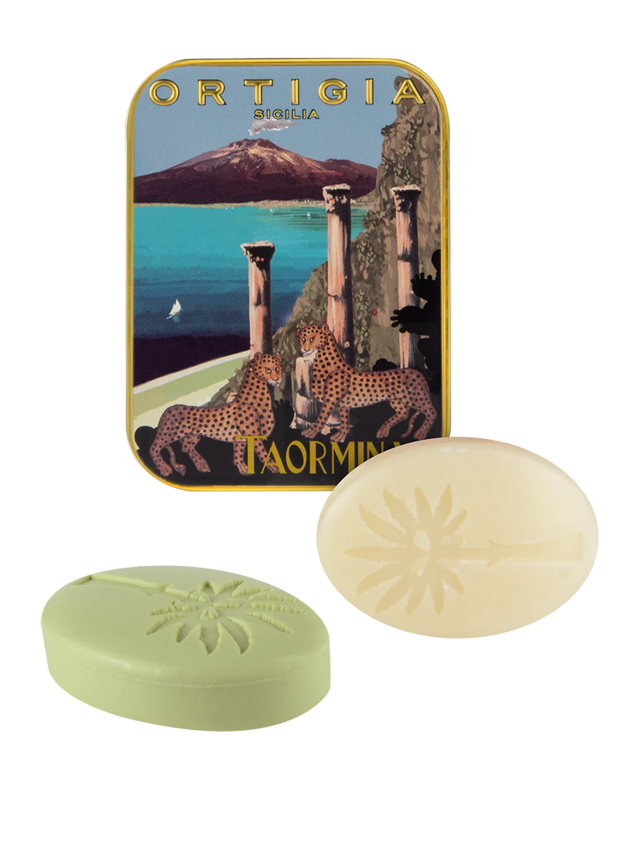 Ortigia Sicilia City Tin – Taormina (2 x 25g Olive Oil Soaps)