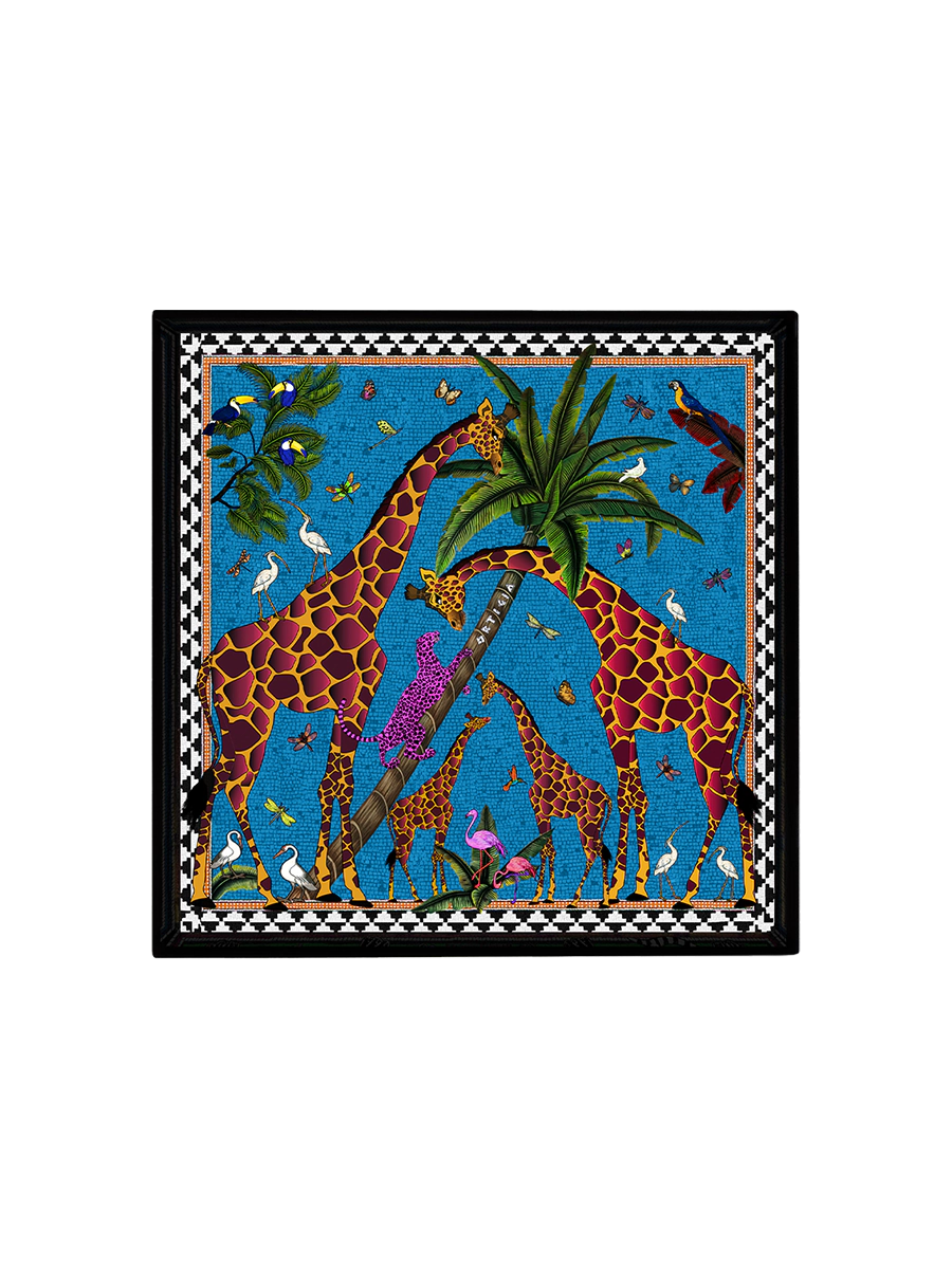 Ortigia Sicilia Mini Tray Giraffe Blue (16x16cm)