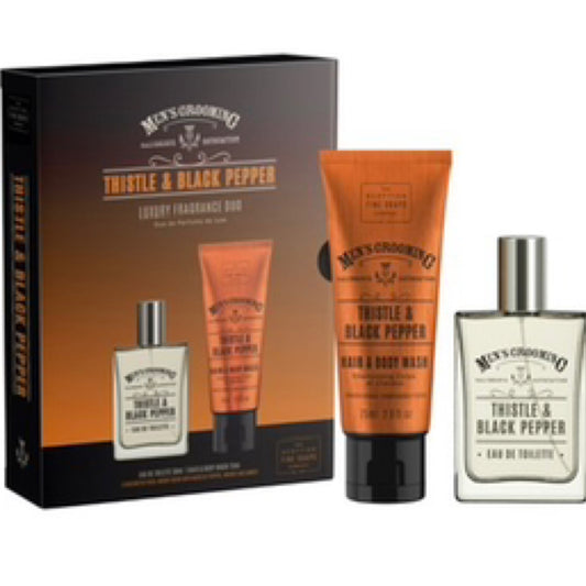 Scottish Fine Soaps Men‚Äôs Grooming Thistle & Black Pepper - Luxury Fragrance Duo