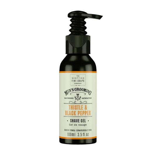 Scottish Fine Soaps Thistle & Black Pepper Shave Gel 100ml Pump