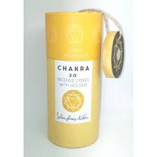 Chakra 30 Incense Cones with Holder On Tube - Lemon