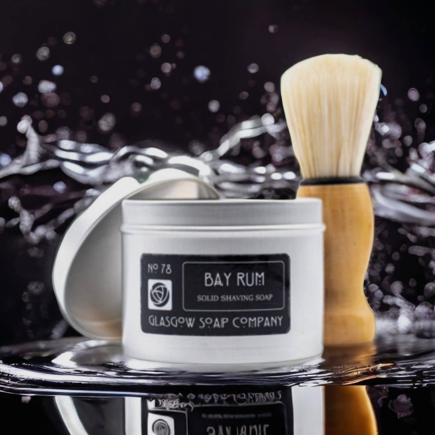 Bay Rum Shaving Soap and Vegan Brush Set