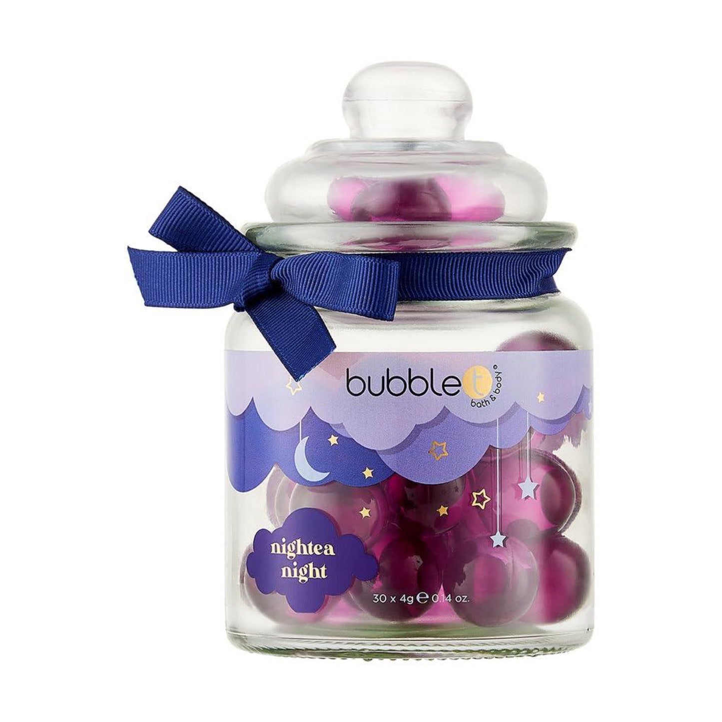 Bubble T Cosmetics Lavender Jar of Bath Pearls Gift Set (30 x 4g)