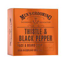 The Scottish Fine Soaps Company Men‚Äôs grooming thistle & black pepper face & beard soap 100g