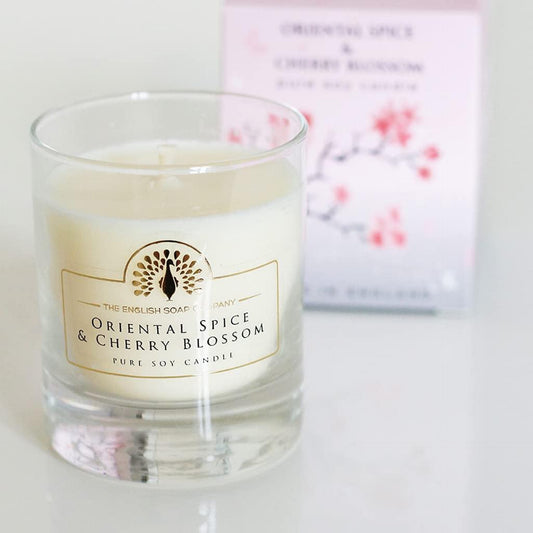 The English Soap Company, Oriental Spice and Cherry Blossom Soy Wax Candle