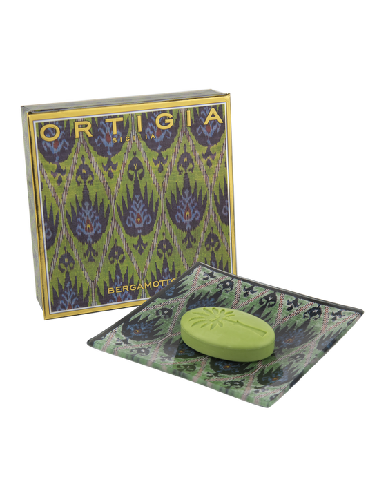 Ortigia Sicilia Bergamotto Glass Plate & Soap