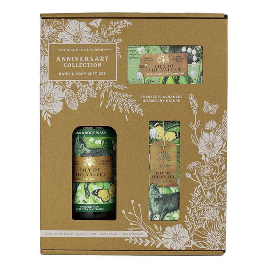 The English Soap Company Anniversary Collection Hand and Body Gift Set Lily of The Valley