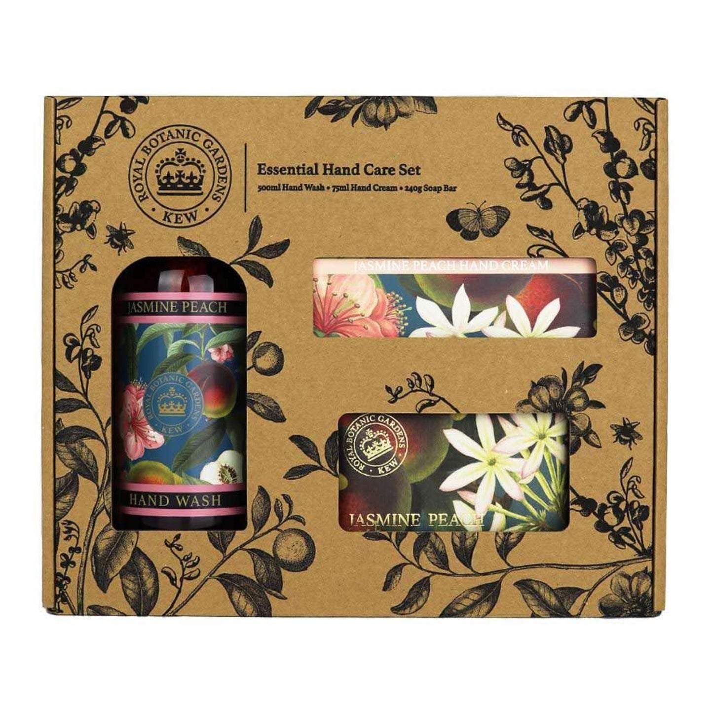 The English Soap Company Royal Botanic Gardens Kew Essential Hand Care Set Jasmine Peach