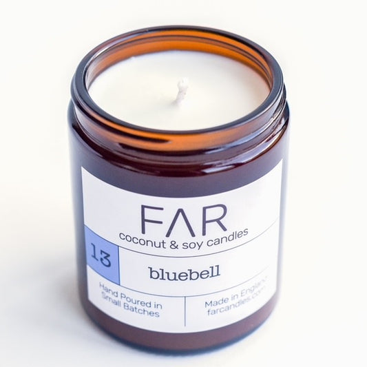 Far Candle Company bluebell, coconut & soy wax candle 180ml jar