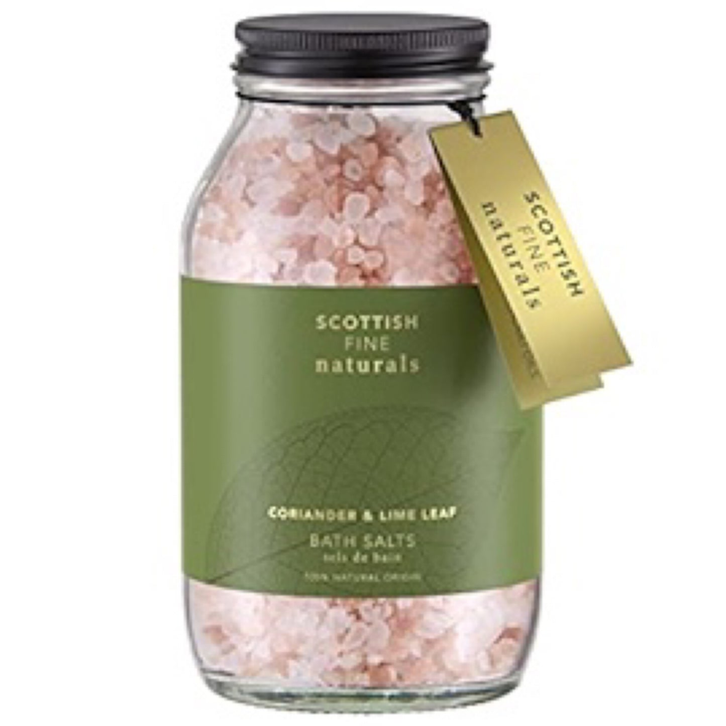 The Scottish Fine Soaps Company Scottish Fine Naturals Coriander & Lime Leaf Bath Salts 500g Glass Jar