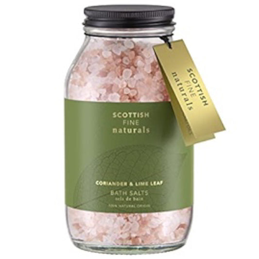 The Scottish Fine Soaps Company Scottish Fine Naturals Coriander & Lime Leaf Bath Salts 500g Glass Jar