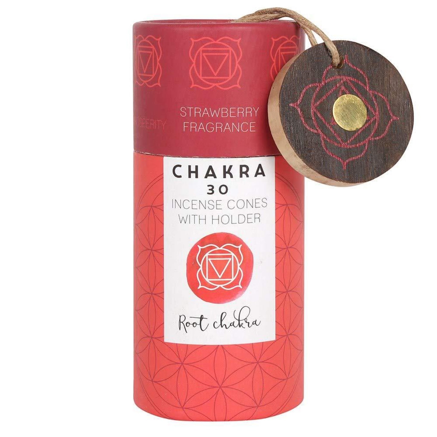 Chakra 30 Incense Cones with Holder On Tube - Strawberry