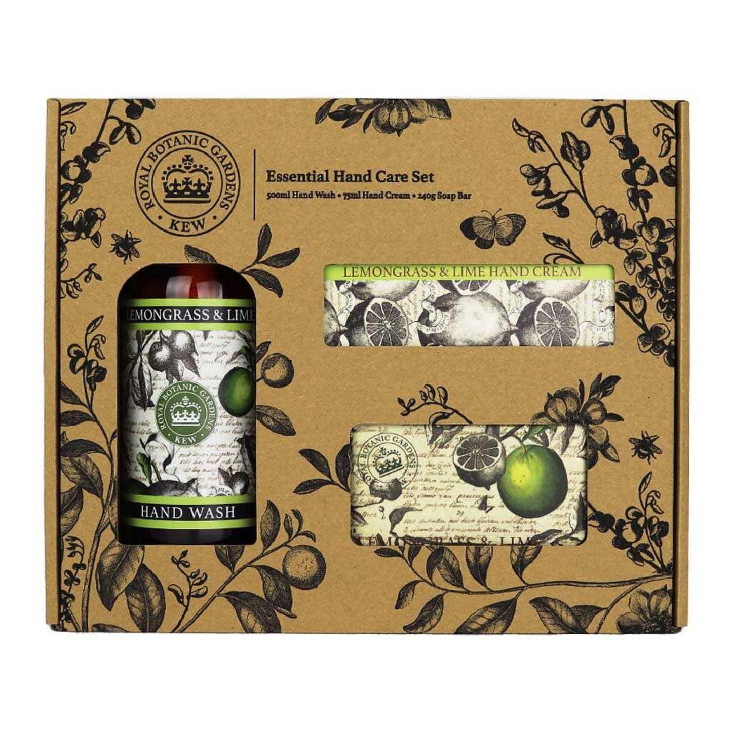 The English Soap Company Royal Botanic Gardens Kew Essential Hand Care Set Lemongrass & Lime