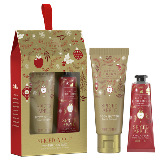 Spiced Apple Winter Skin Duo Gift Set by Scottish Fine Soaps