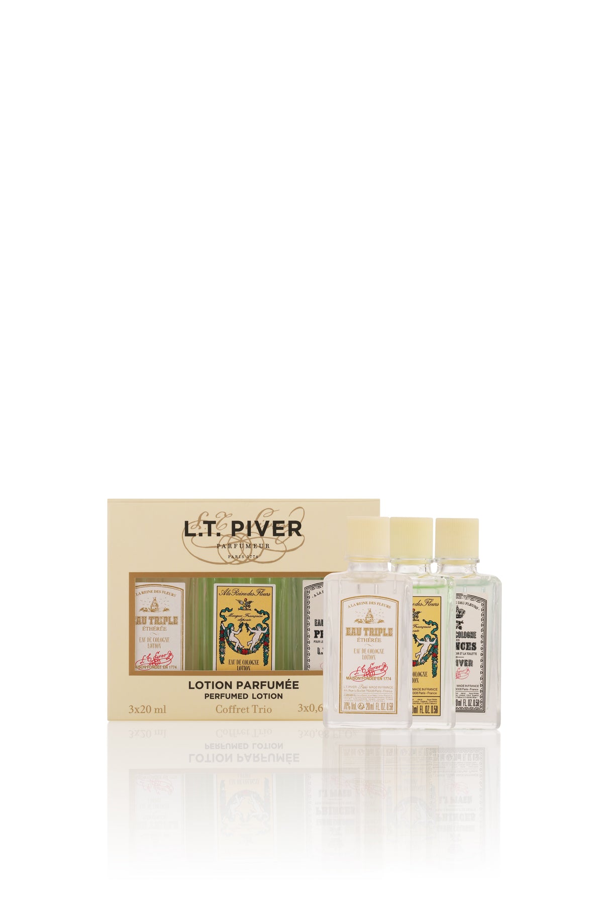 L.T. PIVER Coffret Trio Historique Eau de Cologne Gift Set – 3 x 20ml