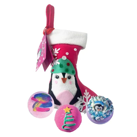 Bomb Cosmetics Penguin Stocking x 3 Bath Bombs