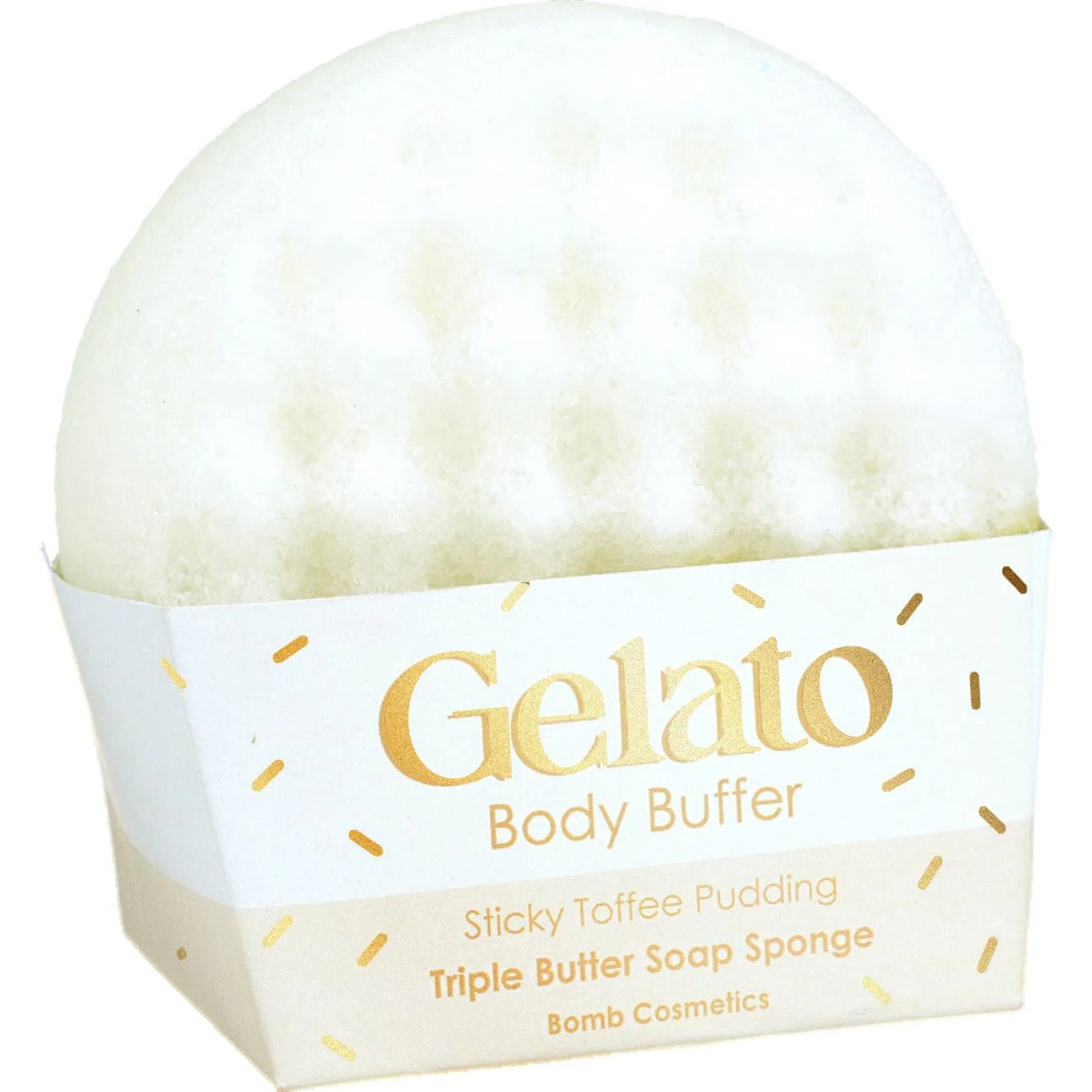 Bomb Cosmetics Sticky Toffee Pudding Gelato Body Buffer Sponge