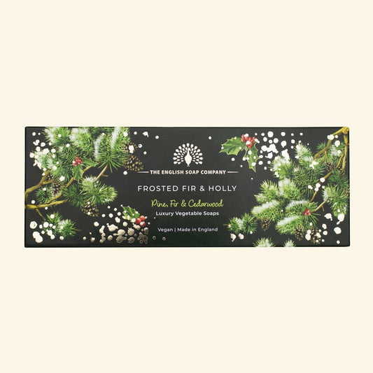 Frosted Fir & Holly Triple Soap Gift Box by The English Soap Company