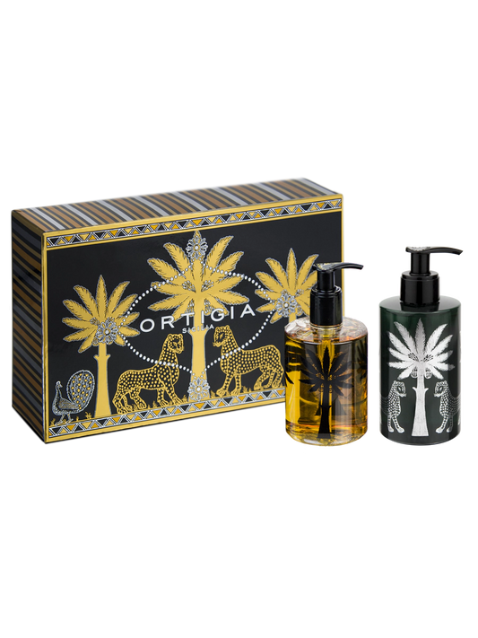 Ortigia Sicilia Ambra Nera Liquid Soap & Body Cream Box