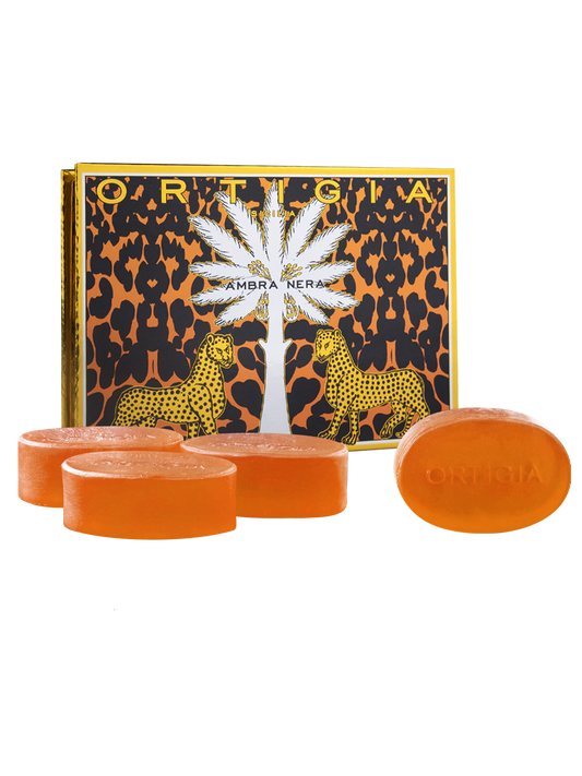 Ortigia Sicilia Ambra Nera Glycerine Soap Large Box 100g x 4
