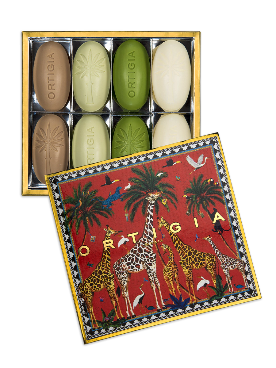 Ortigia Sicilia Giraffe Red Assorted Soap - 8 Olive Oil Soaps
