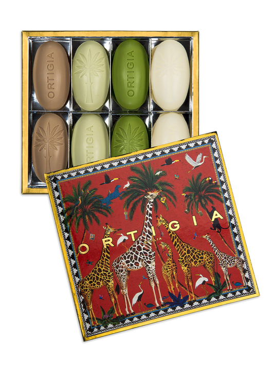 Ortigia Sicilia Giraffe Red Assorted Soap - 8 Olive Oil Soaps