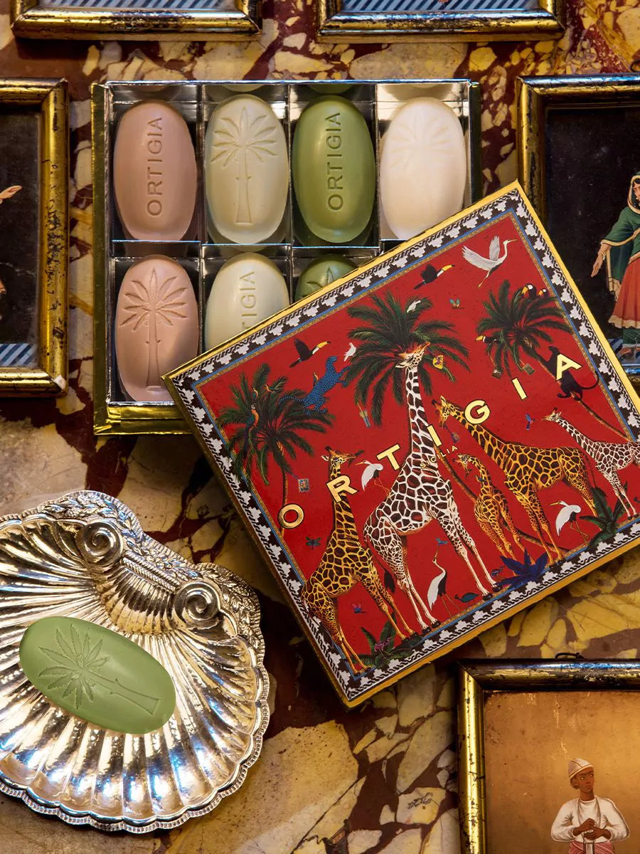 Ortigia Sicilia Giraffe Red Assorted Soap - 8 Olive Oil Soaps