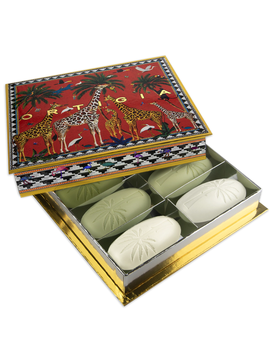 Ortigia Sicilia Giraffe Red Assorted Soap - 8 Olive Oil Soaps