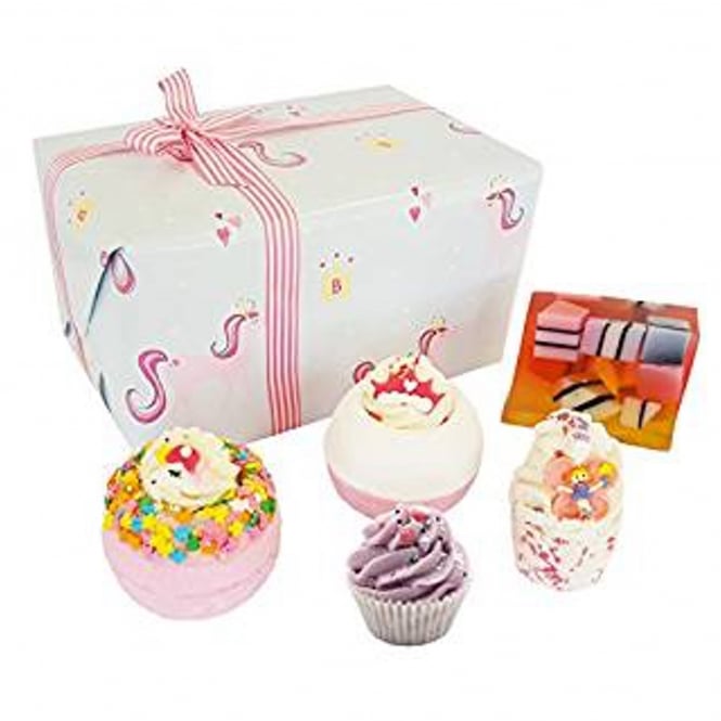 Bomb Cosmetics Sprinkle of Magic Handmade Wrapped Bath and Body Gift Pack, Contains 5-Pieces, Magical Unicorn Princess Themed, 17.6 Ounces