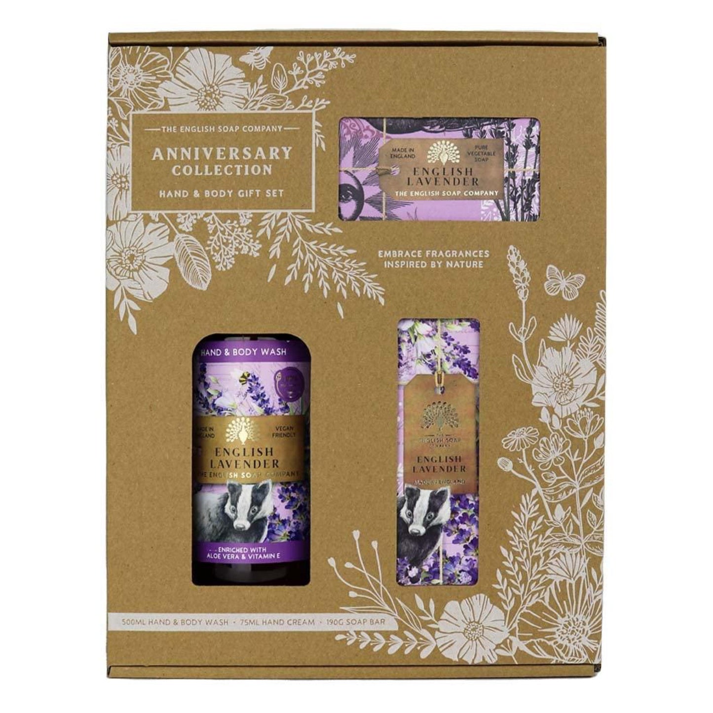 The English Soap Company Anniversary Collection Hand and Body Gift Set English Lavender