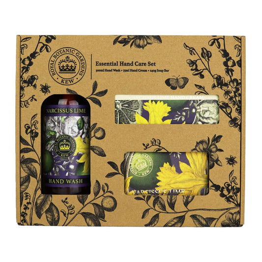 The English Soap Company Royal Botanic Gardens Kew Essential Hand Care Set Narcissus Lime