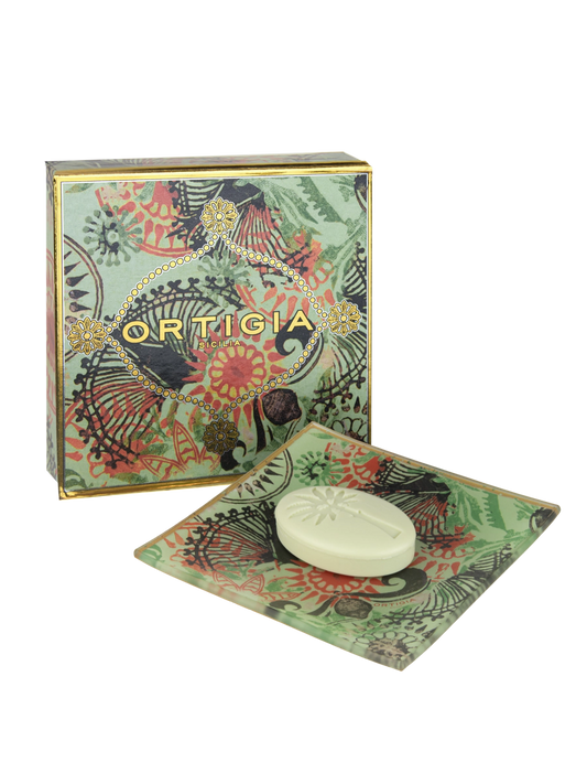 Ortigia Sicilia Fico D'India Soap and Soap Dish Set