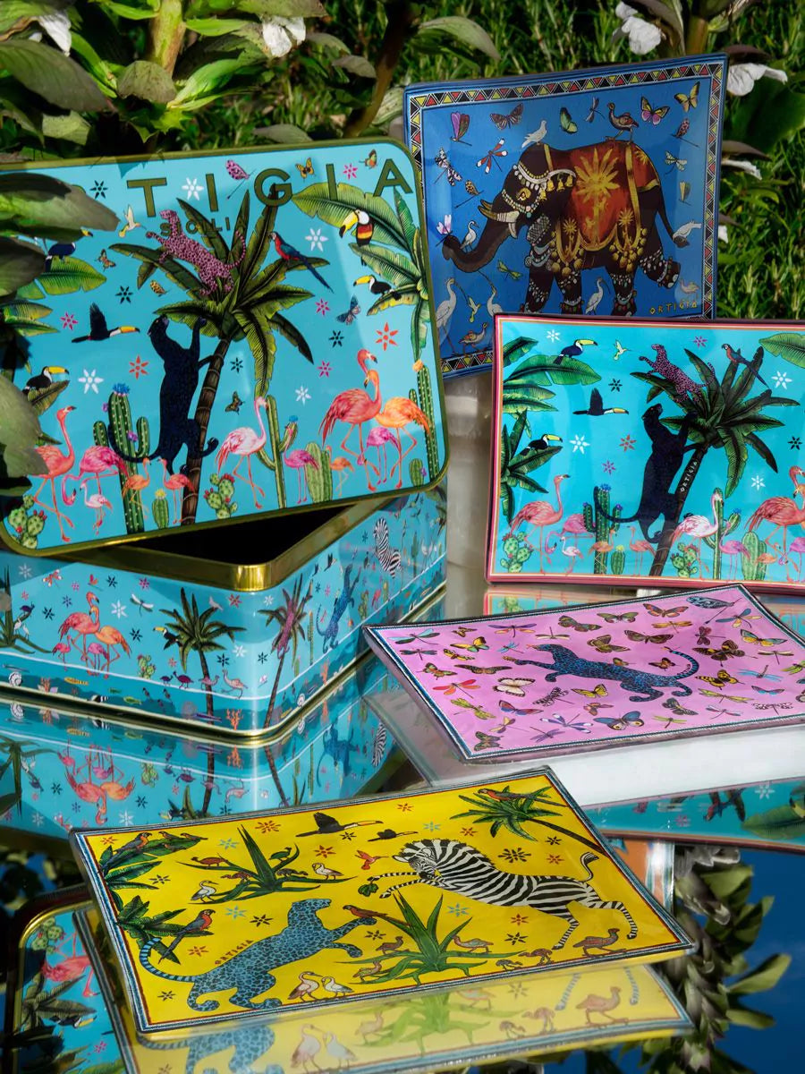 Ortigia Sicilia Tin Jungle 4 Glass Plates