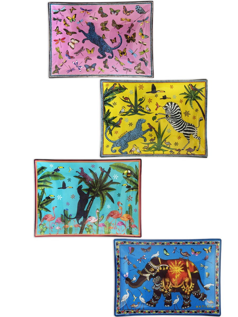 Ortigia Sicilia Tin Jungle 4 Glass Plates