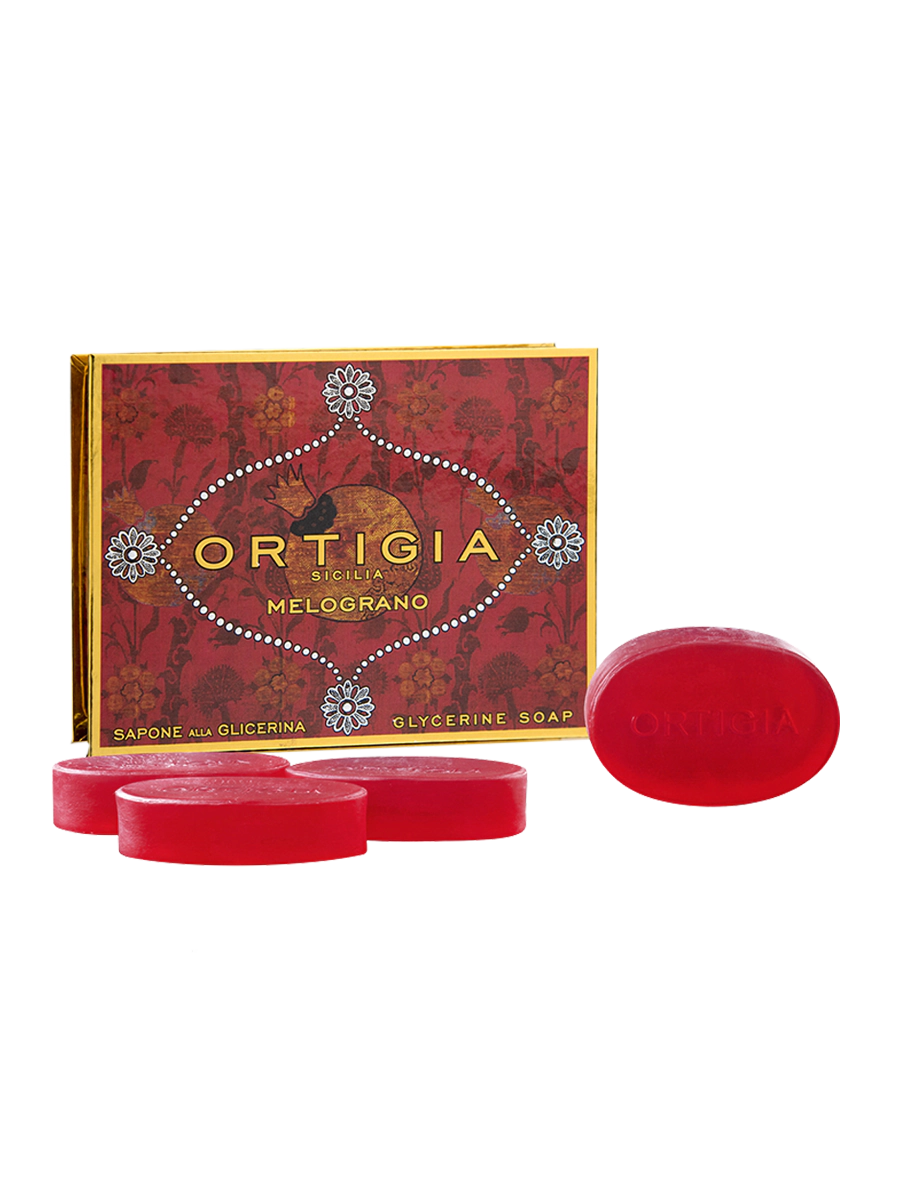 Ortigia Sicilia Melograno (Pomegranate) Glycerine Soap Small Box 40g x 4