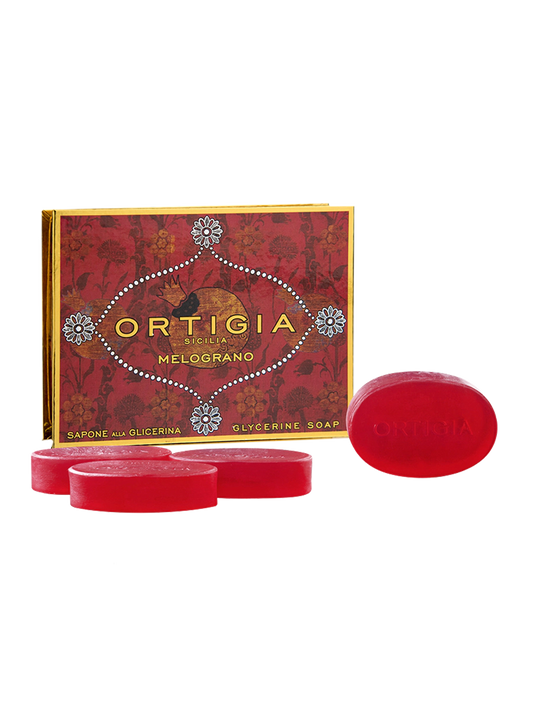 Ortigia Sicilia Melograno (Pomegranate) Glycerine Soap Small Box 40g x 4