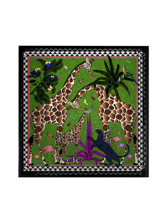 Ortigia Sicilia Tray Giraffe Green 45x45cm