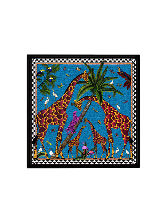 Ortigia Sicilia Mini Tray Giraffe Blue (16x16cm)
