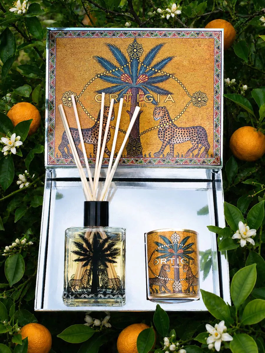 Ortigia Sicilia Zagara Casa Box Diffuser & Decorated Candle