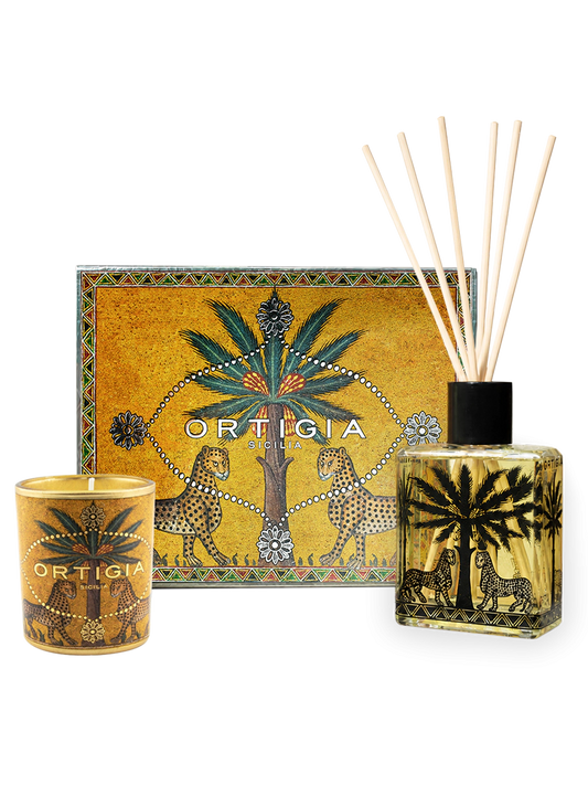 Ortigia Sicilia Zagara Casa Box Diffuser & Decorated Candle